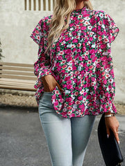 Floral Shirt Feminine Commuter Long Sleeve Top - 808Lush