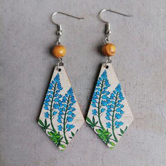 Floral Wooden Teardrop Earrings - 808Lush