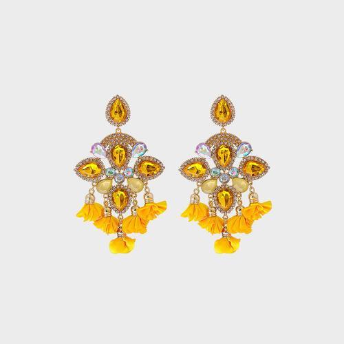 Flower Shape Rhinestone Alloy Dangle Earrings - 808Lush