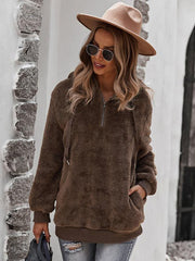 Fur coat warm loose solid color sweater leisure style - 808Lush