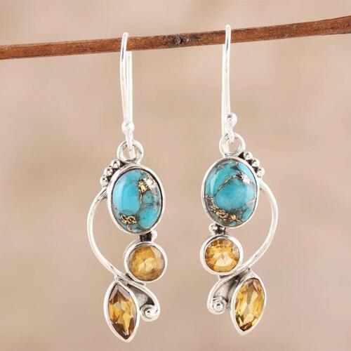 Geometric Alloy Dangle earrings - 808Lush