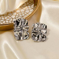 Geometric Stainless Steel Gold-Plated Earrings - 808Lush