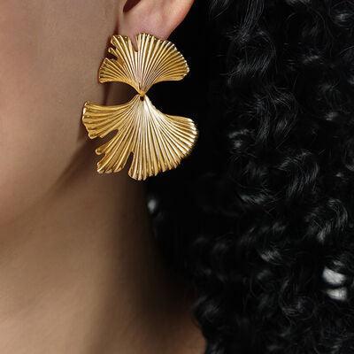 Ginkgo Biloba Design Stud Earrings - 808Lush