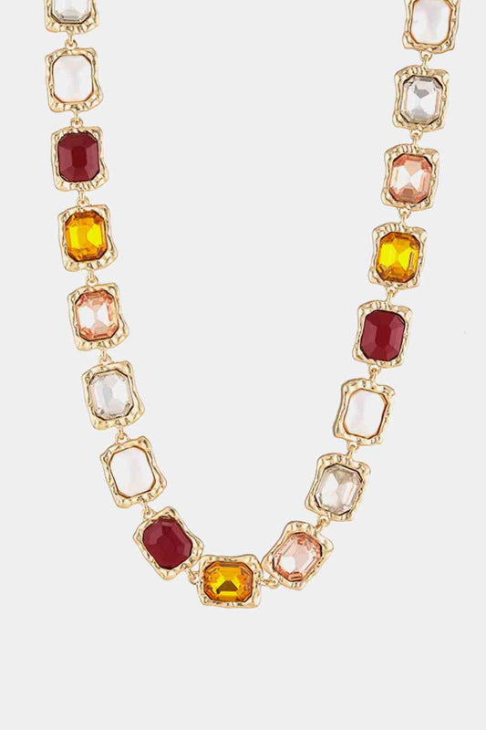 Glass Stone Alloy Necklace - 808Lush