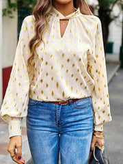 Gold Dot Print Temperament commuting polka dot blouse - 808Lush