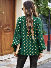 Gold Dot Print Temperament commuting polka dot blouse - 808Lush