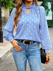 Gold Dot Print Temperament commuting polka dot blouse - 808Lush