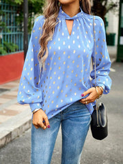 Gold Dot Print Temperament commuting polka dot blouse - 808Lush