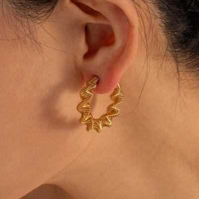 Gold-Plated Stainless Steel C-Hoop Earrings - 808Lush