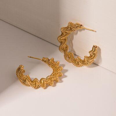 Gold-Plated Stainless Steel C-Hoop Earrings - 808Lush