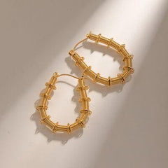 Gold-Plated Stainless Steel Hoop Earrings - 808Lush