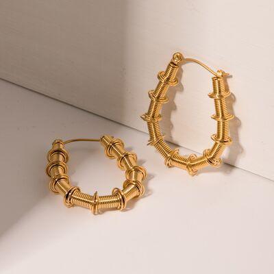 Gold-Plated Stainless Steel Hoop Earrings - 808Lush