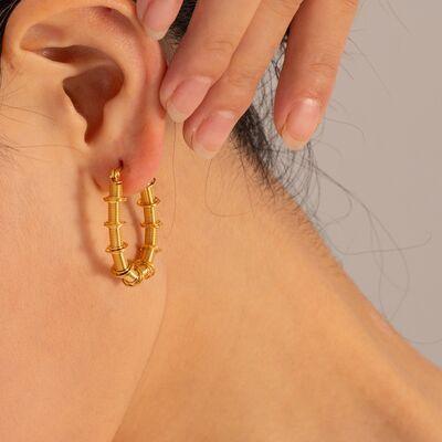 Gold-Plated Stainless Steel Hoop Earrings - 808Lush