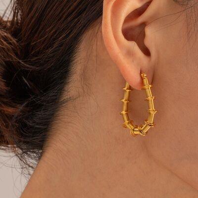 Gold-Plated Stainless Steel Hoop Earrings - 808Lush