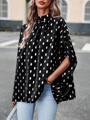 Golden polka dot temperament design sense long-sleeved blouse - 808Lush