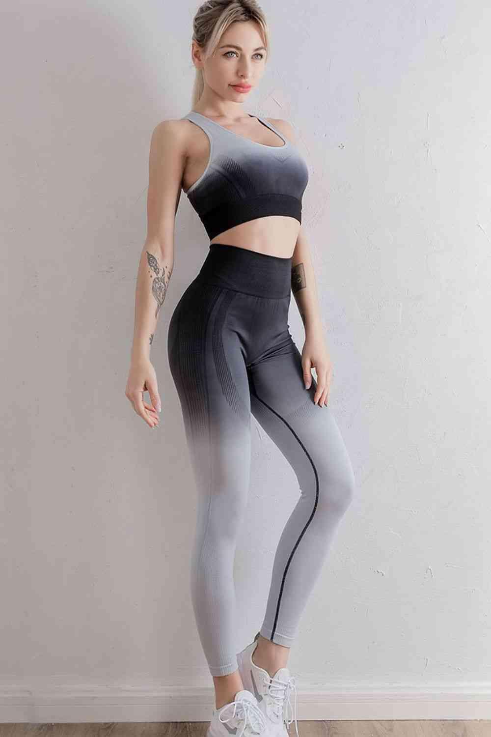 Gradient Sports Bra and Leggings Set - 808Lush