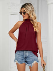 Halter neck strappy vest T-shirt casual top - 808Lush