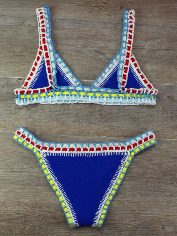 Hand Crocheted Bikini Knit Panel Swimsuit Set - 808Lush