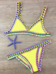 Hand Crocheted Bikini Knit Panel Swimsuit Set - 808Lush