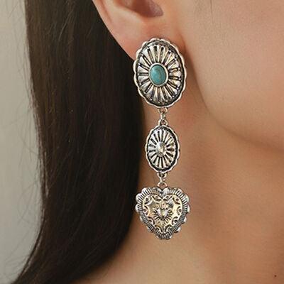 Heart Alloy Dangle Earrings - 808Lush