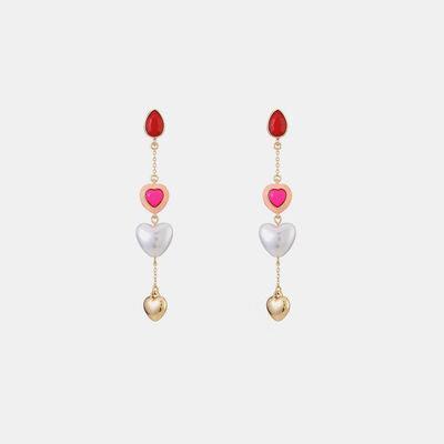 Heart Alloy Dangle Earrings - 808Lush