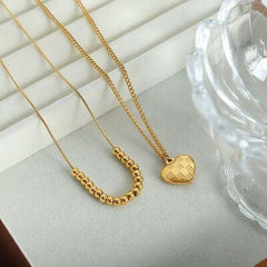 Heart Pendant Double-Lrayed Necklace - 808Lush