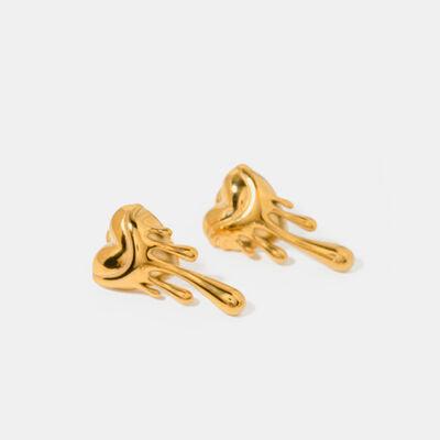 Heart Shape 18K Gold-Plated Earrings - 808Lush