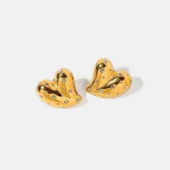 Heart Shape 18K Gold-Plated Zircon Earring - 808Lush