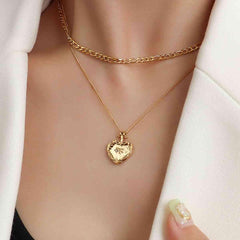 Heart Shape Double-Layered Stainless Steel Necklace - 808Lush