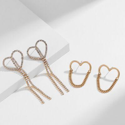 Heart Shape Gold-Plated Alloy Earrings - 808Lush