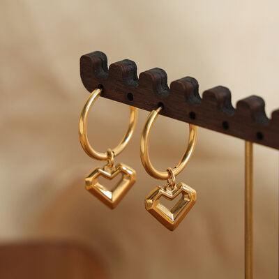 Heart Shape Lapis Lazuli Dangle Earrings - 808Lush