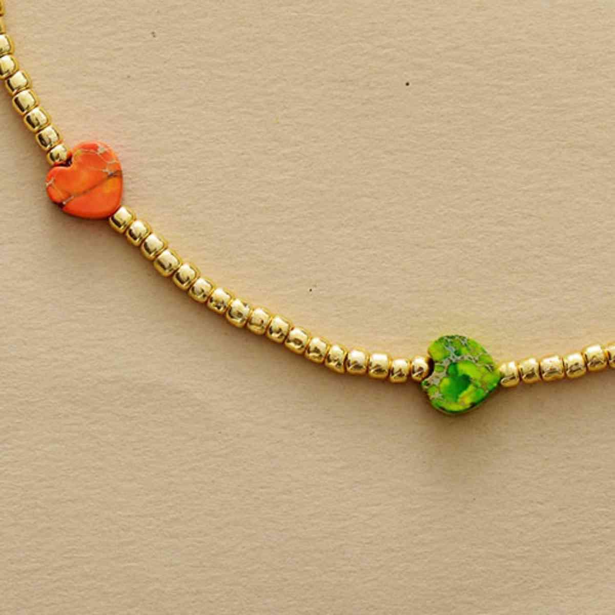 Heart Shape Natural Stone Necklace - 808Lush