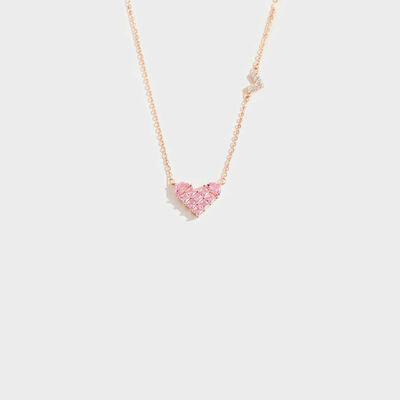 Heart Shape Rose Gold-Plated Pendant Necklace - 808Lush