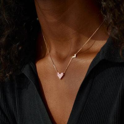 Heart Shape Rose Gold-Plated Pendant Necklace - 808Lush