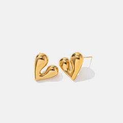 Heart Shape Stainless Steel Stud Earrings - 808Lush