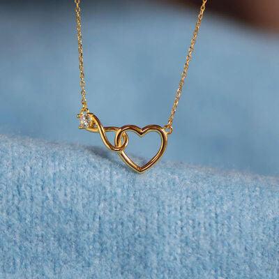 Heart Shape Zircon 18K Gold-Plated Necklace - 808Lush