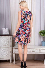 Heimish Full Size Floral V-Neck Mini Tank Dress - 808Lush