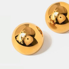 Hemispherical Stainless Steel Clip On Earrings - 808Lush