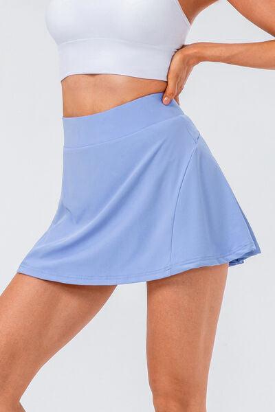 High Waist Pleated Active Skirt - 808Lush