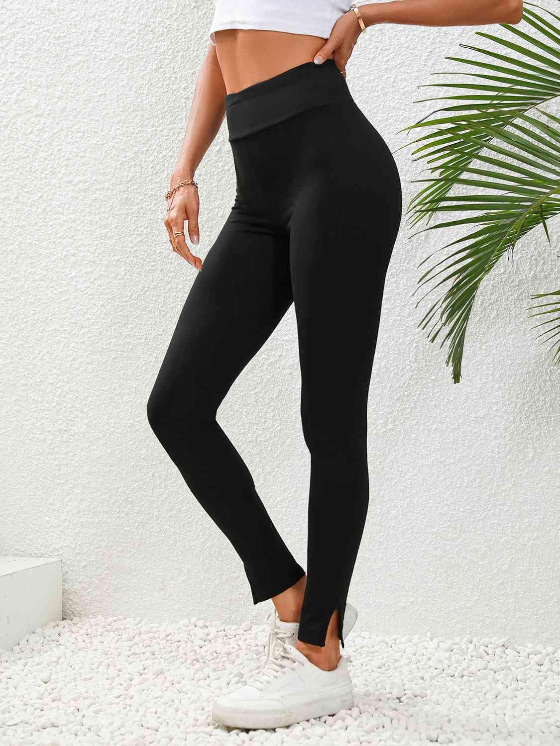 High Waist Slit Leggings - 808Lush