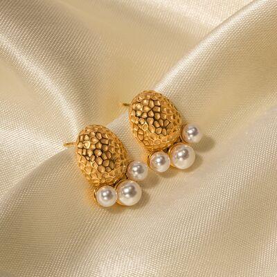 Imitation Pearl Stainless Steel Stud Earrings - 808Lush