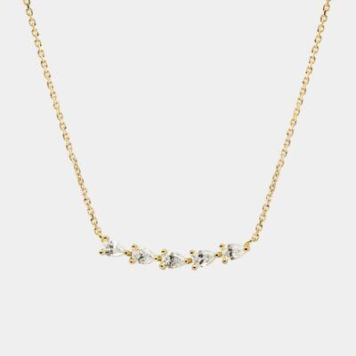 Inlaid Zircon Brass Necklace - 808Lush