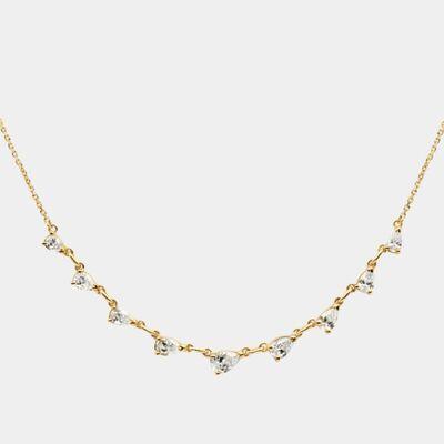 Inlaid Zircon Brass Necklace - 808Lush