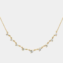 Inlaid Zircon Brass Necklace - 808Lush