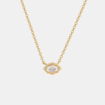 Inlaid Zircon Brass Pendant Necklace - 808Lush