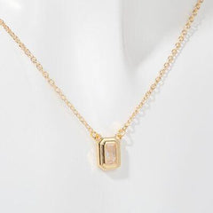 Inlaid Zircon Brass Pendant Necklace - 808Lush