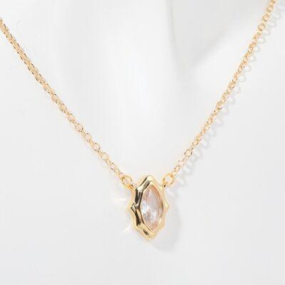 Inlaid Zircon Brass Pendant Necklace - 808Lush