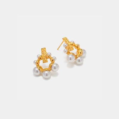 Irregular 18K Gold-Plated Pearl Earrings - 808Lush