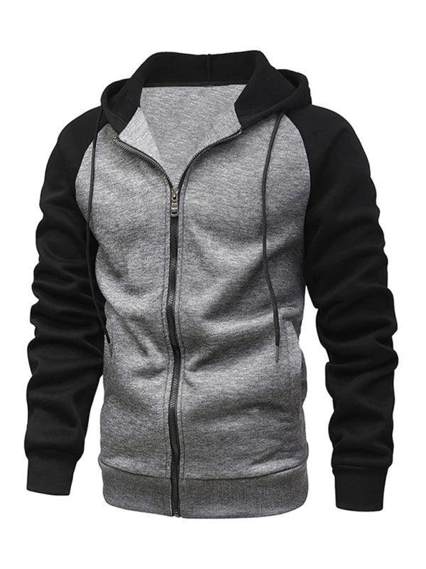 Men's hoodie zipper cardigan plus fleece - 808Lush