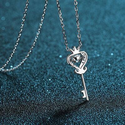 Key Shape Moissanite 925 Sterling Silver Necklace - 808Lush